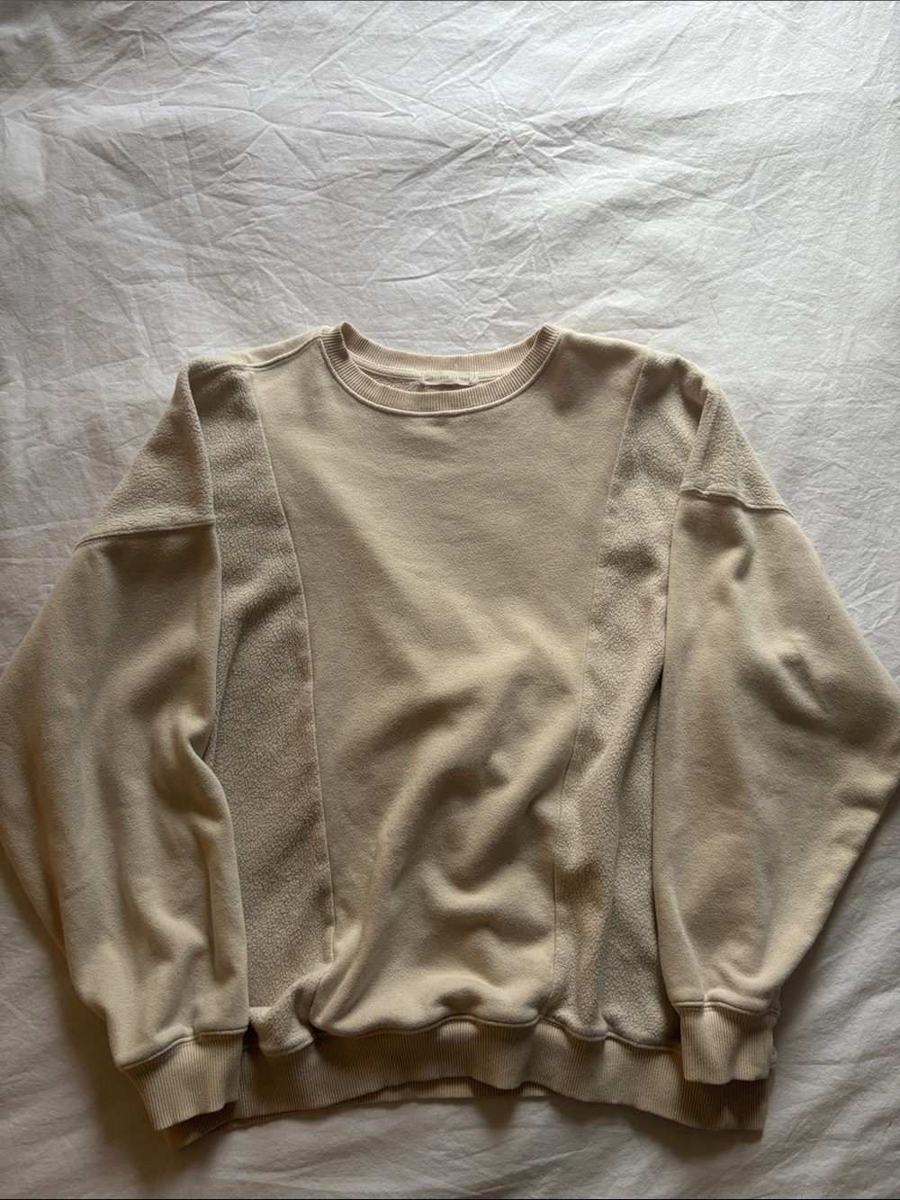 Gilded Intent Women’s Cream Two-Toned Crewneck, Size Medium